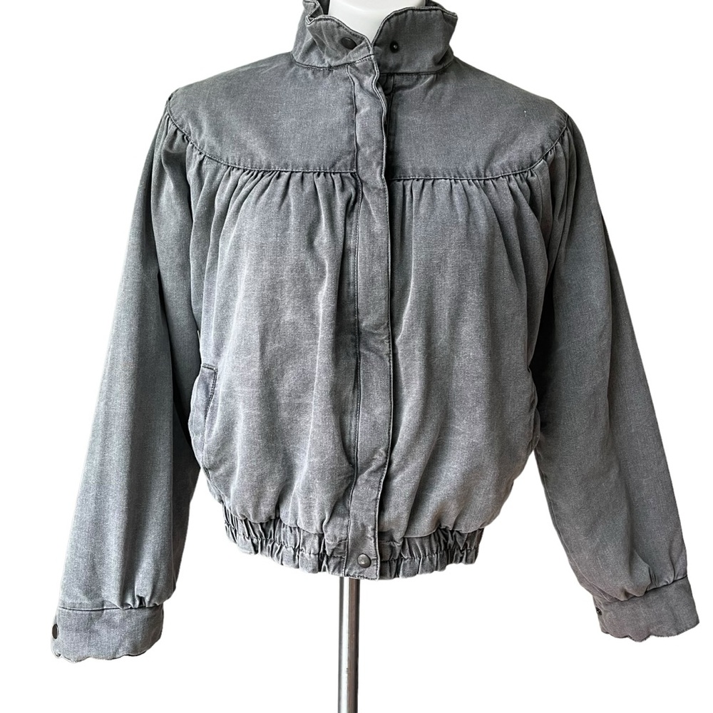 Vintage 80’s Learsi Cotton Bomber Jacket with pleated yoke, Sz L